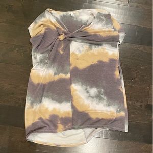 Tie-Dyed Shirt Dress With Pockets